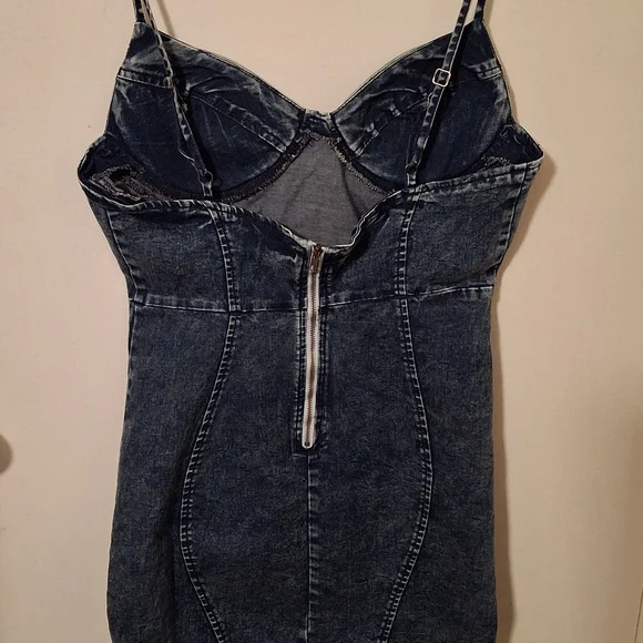 Simple Denim Mini Dress - Picture 2 of 4